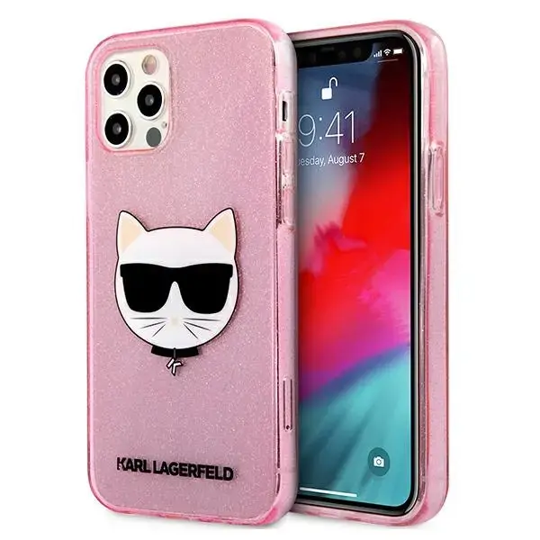 Karl Lagerfeld KLHCP12LCHTUGLP iPhone 12 Pro Max 6,7" różowy|pink hardcase Glitter Choupette