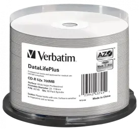 Matricas CD-R Verbatim 700MB 1x-52x DataLifePlus 50 Pack Spindle