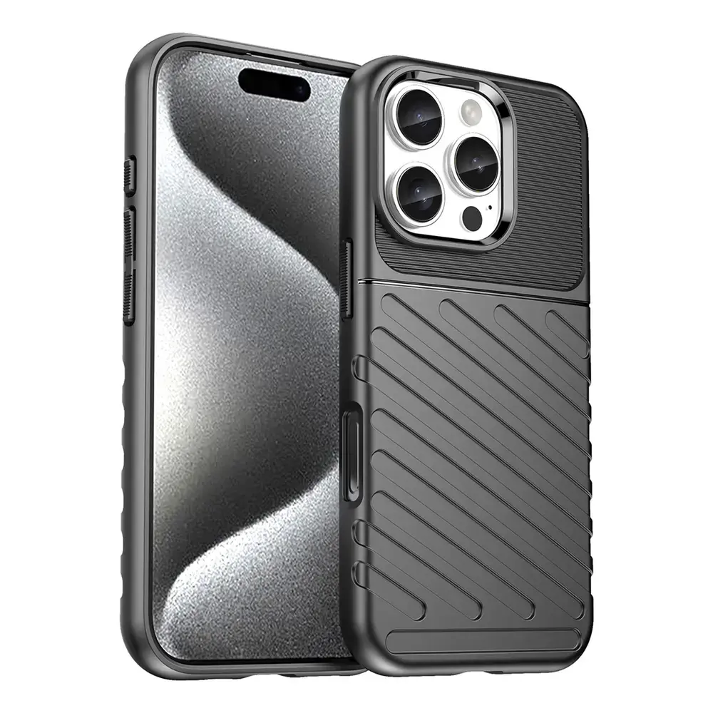 Thunder maciņš telefonam iPhone 16 Pro melns