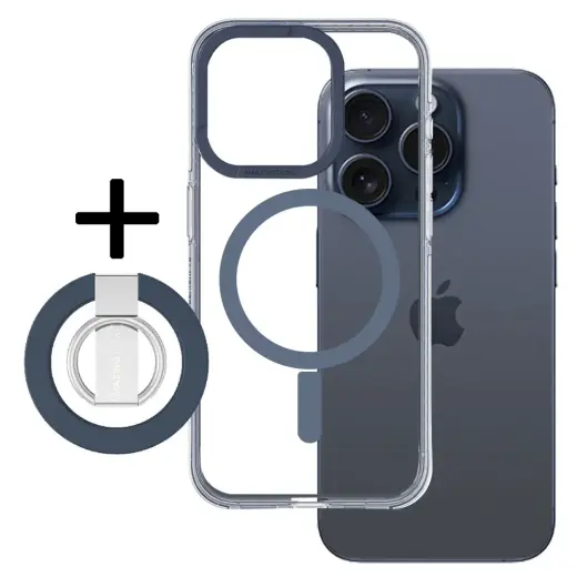 Amazing Thing Titan Pro Mag Ring Grip Case 10FT IP156.7PTRBU for Iphone 15 Pro Max navy