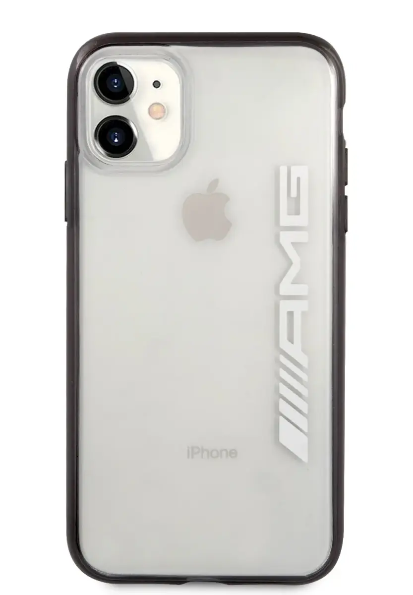 AMHCN61AESLBK AMG Mettalic Black Edges Case for iPhone 11 Transparent