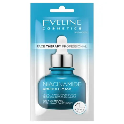 Eveline Cosmetics, Therapy Professional, Niacinamide, Anti-Blackheads, After cleansing, Cream Mask, For Face, 8 ml