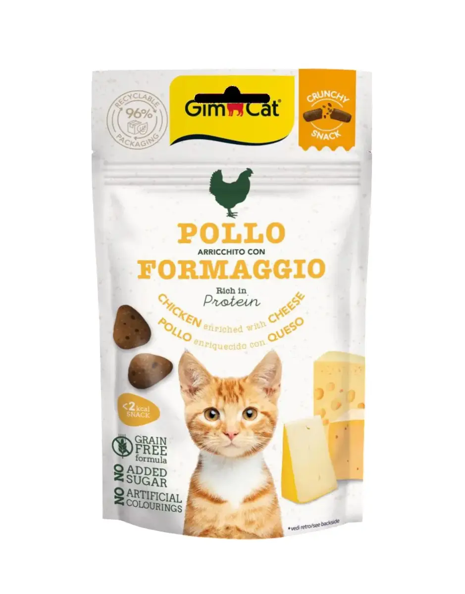 Gardumi kaķiem - GimCat Crunchy Snacks Chicken with Cheese, 50g