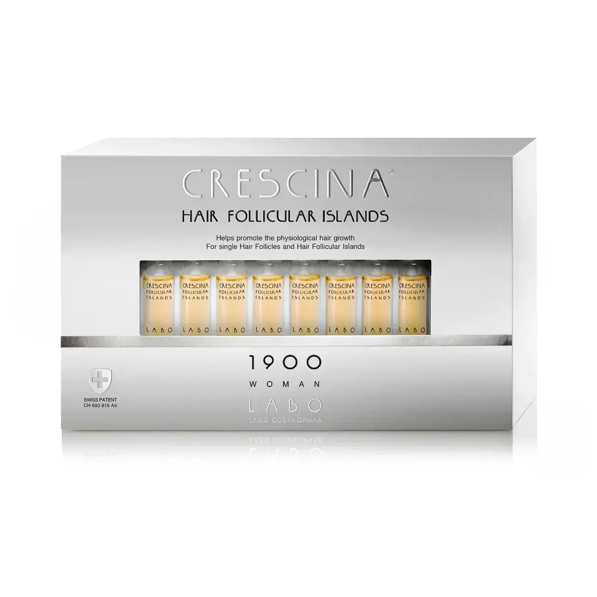 Labo,  Crescina Follicular Islands 1900, For Growth Stimulation, Ampoules Treatment Serum, For Scalp, For Women, 20 pcs