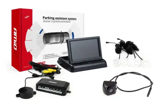 Parking assistant system TFT02 4,3" with HD-310 LED 4 sensors white