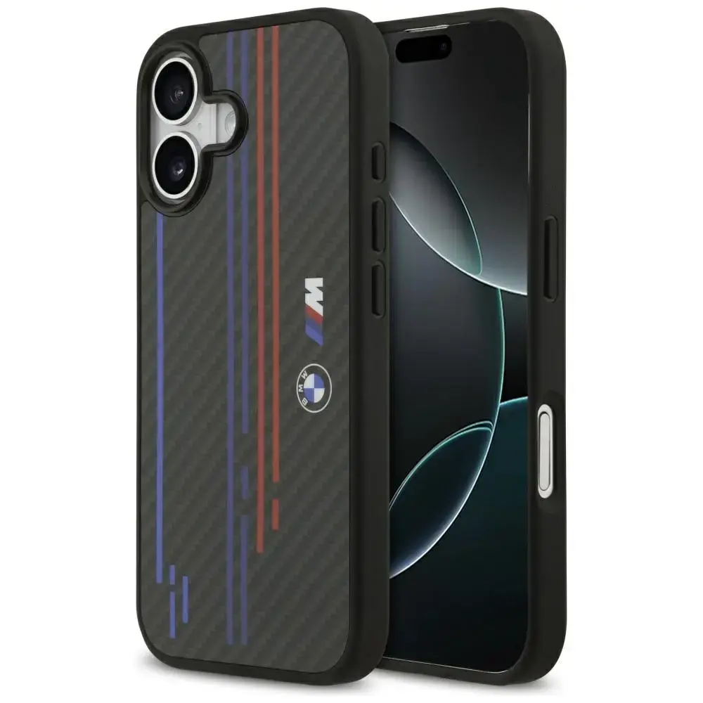 BMW M Kevlar Lines & Logo phone case with MagSafe support for iPhone 17 black