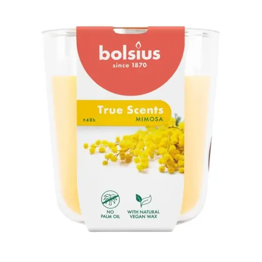 Svece arom. stikla gl. True Scents Ø97x85mm mimosa 