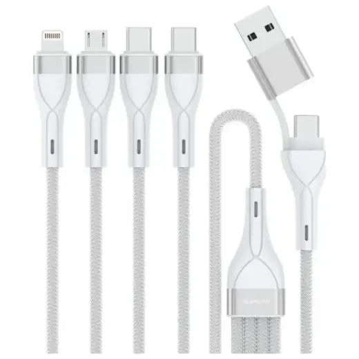 4smarts 4w1 4-in-1 data transfer and charging cable | USB-C to USB-A | 1.2m | white
