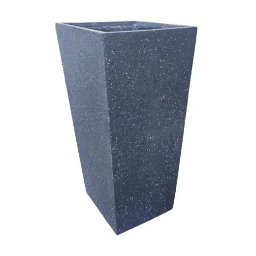 Flower pot, fiberglass, 40x40x80cm, dark grey