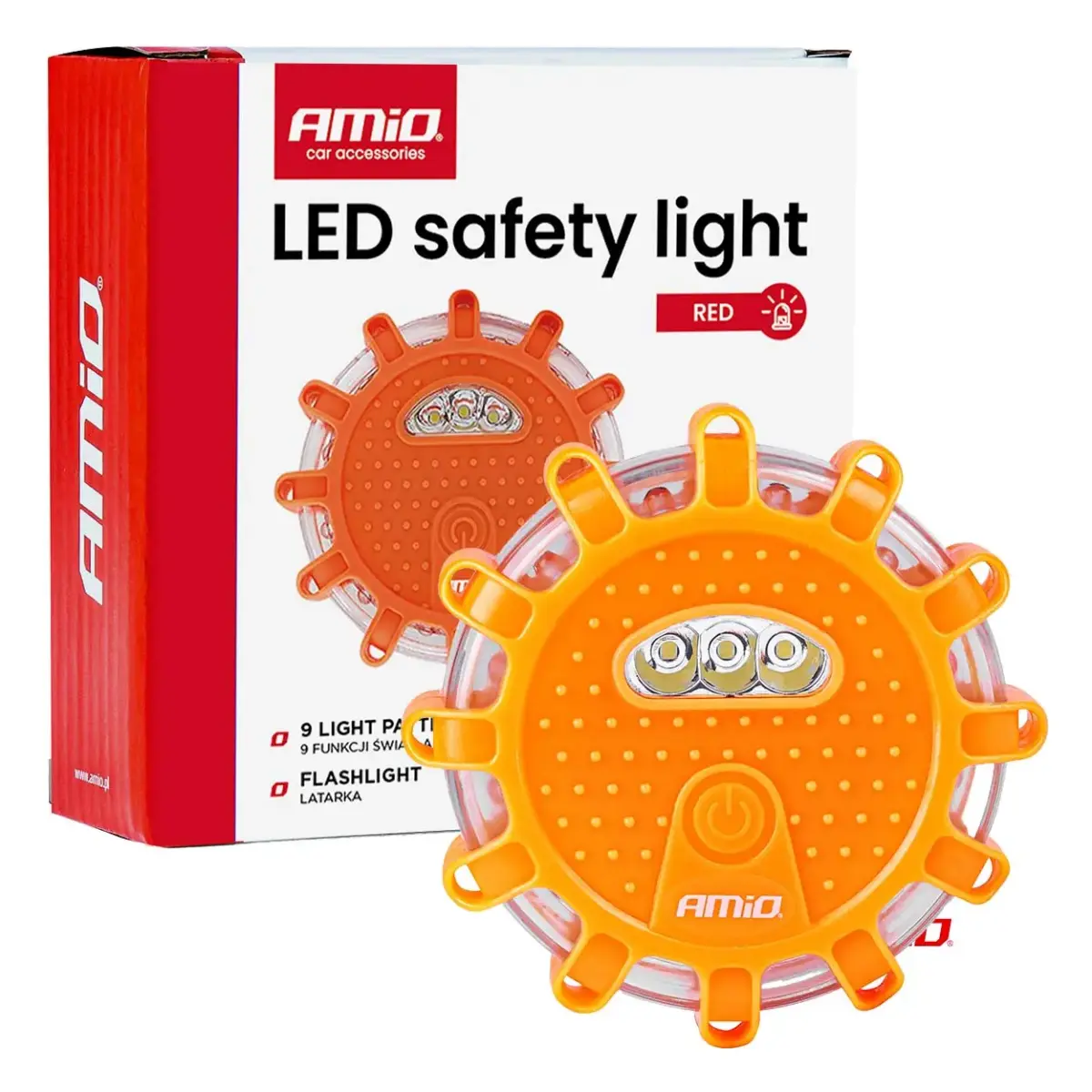 Road Portable LED Warning Light with working torch function 3xAAA IP65 12SMD + 3SMD