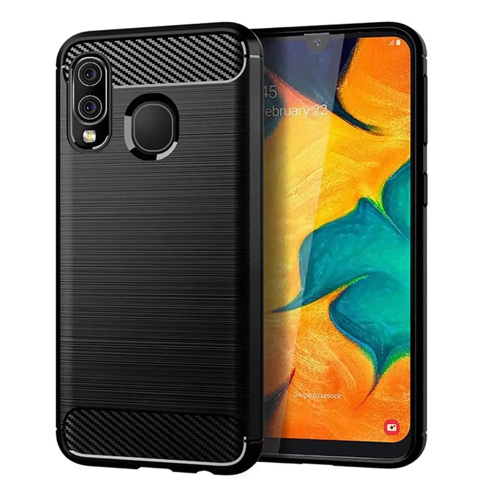 Carbon telefoni ümbris Samsung Galaxy A40 must
