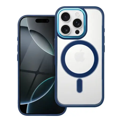 Color Edge Mag telefono dėklas su MagSafe palaikymu iPhone 16 Pro mėlynas