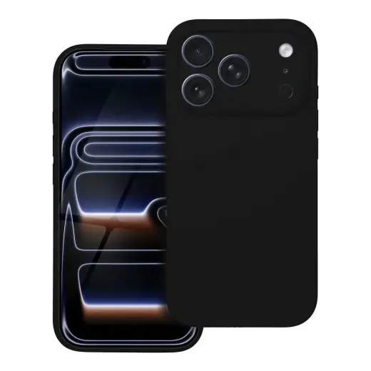 Silicone 2mm telefono dėklas iPhone 17 Pro juodas