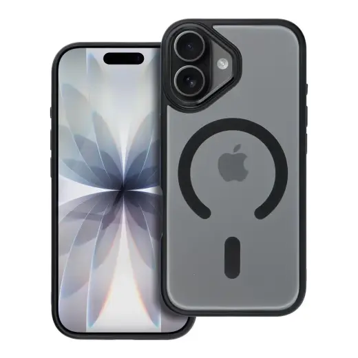 Matte Mag Cover telefono dėklas su MagSafe palaikymu iPhone 17 juodas