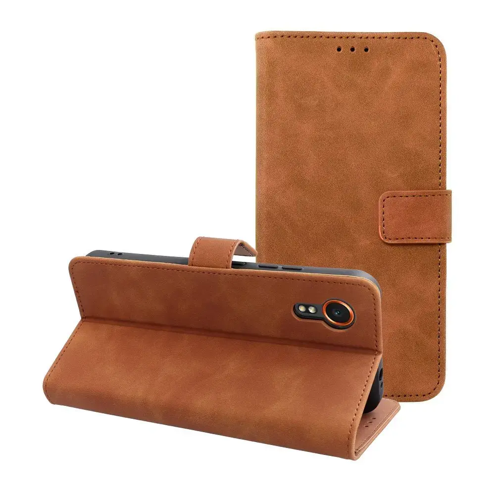 TENDER grāmatveida maciņš telefonam Samsung Galaxy Xcover 7 (G556) brūns