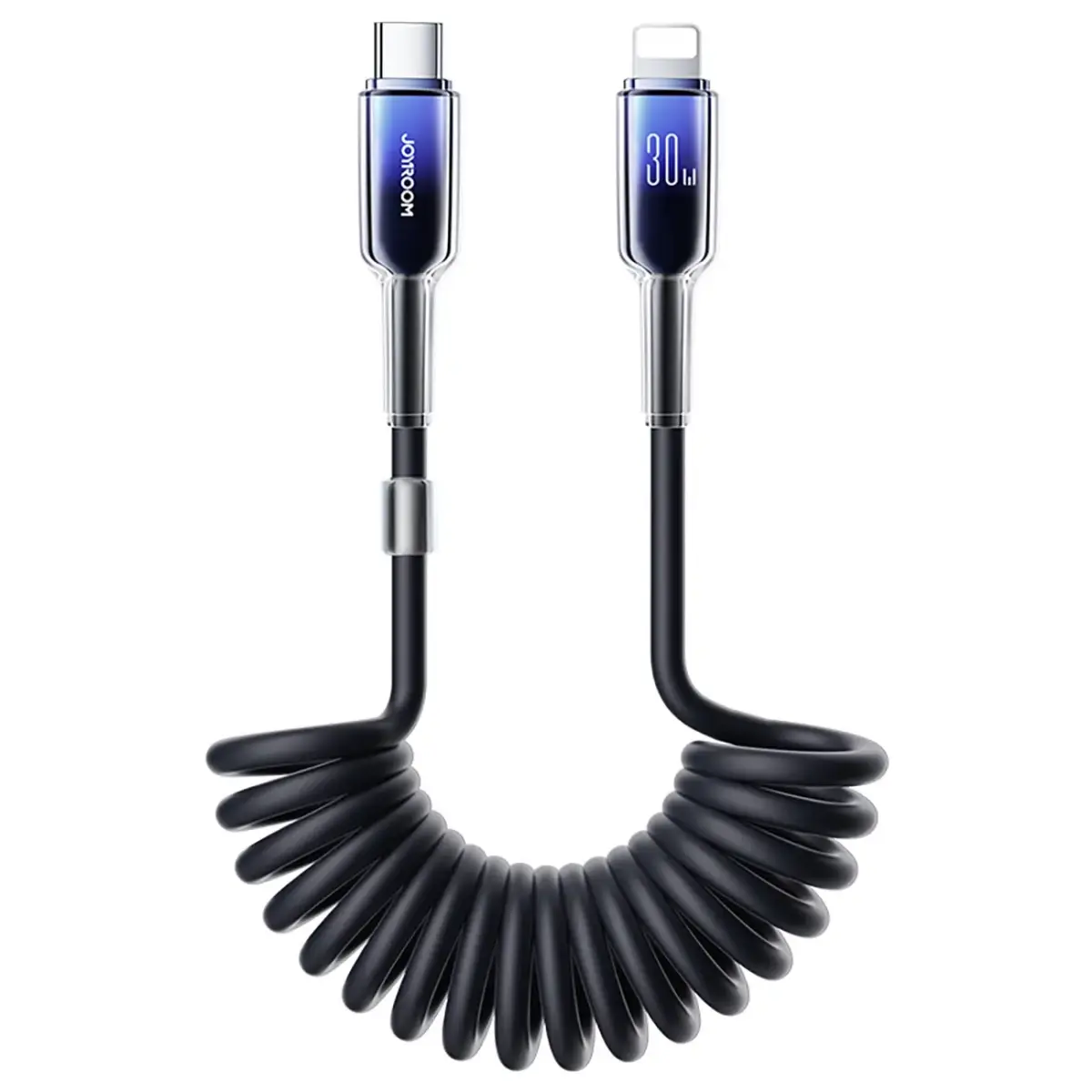 Joyroom S-A43 Crystal-Clear Series datu pārraides un uzlādes vads | USB-C to Lightning | 30W | 1.5m | melns