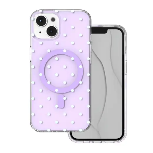 Bubble Dots Mag telefoni ümbris MagSafe toega iPhone 13 | iPhone 14 lilla