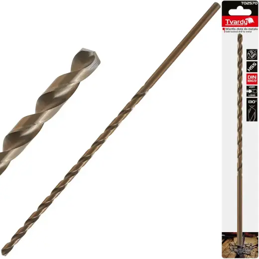 Ilgas HSS DIN1869 7.0 x 290mm auksinis metalinis sraigtinis grąžtas