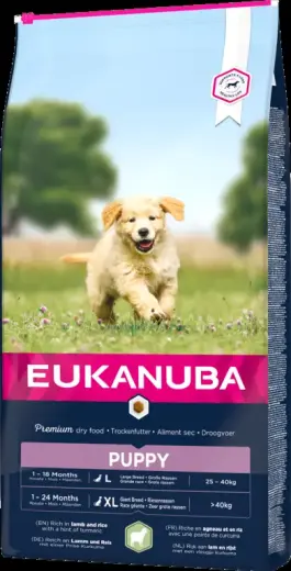 Dry food for puppies - Eukanuba Puppy and Junior, LARGE, Lamb and Rice, 12 kg