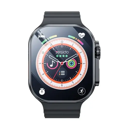 YESIDO IO24 SMARTWATCH BT5.0+NFC 200mAh IPX4 ( WITH 2 STRAPS) BLACK