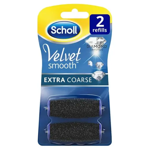 Scholl Velvet Smooth Replacement Heads for Electronic Foot File 2 Pc