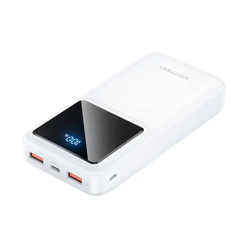 Vention FHLW0 external battery (powerbank) | 20000 mAh | 22.5W | Micro USB, USB-C, USB-A | white
