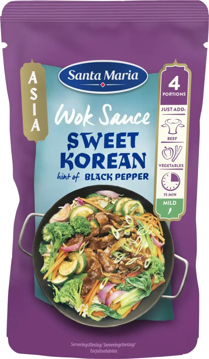Santa Maria Wok sauce with sweet Korean black pepper 150g,