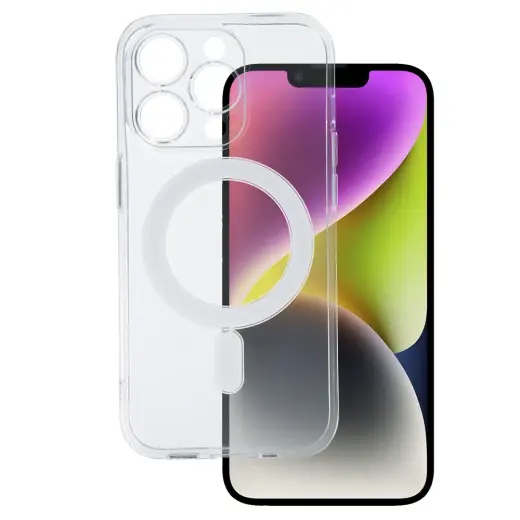 TEL PROTECT MagSilicone чехол с поддержкой MagSafe для телефона iPhone 14 Pro прозрачный
