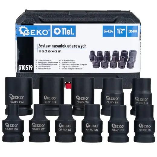 11pcs 1/2" E6-E24 Torx Impact Sockets Set