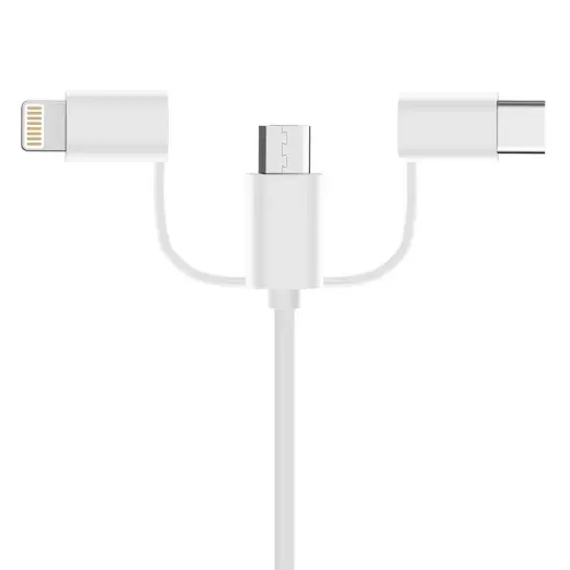 Fusion data cable 3 in 1 lightning | USB-C | micro USB 1m white