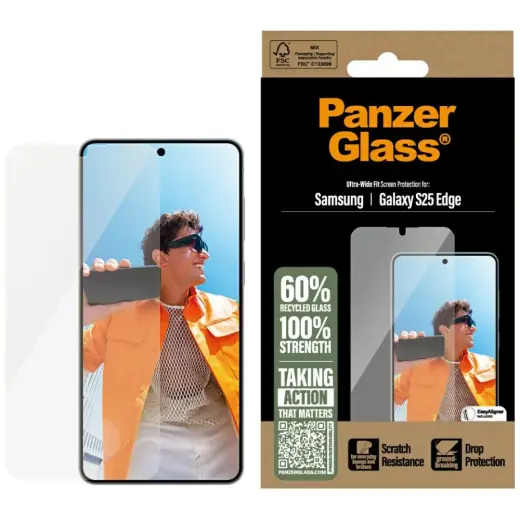 PanzerGlass защитное стекло Ultra-Wide Fit для Samsung Galaxy S25 Edge