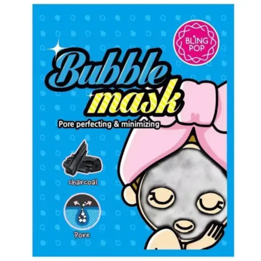 Blingpop, Blingpop, Charcoal, Pore Cleansing, Sheet Mask, For Face, 25 g