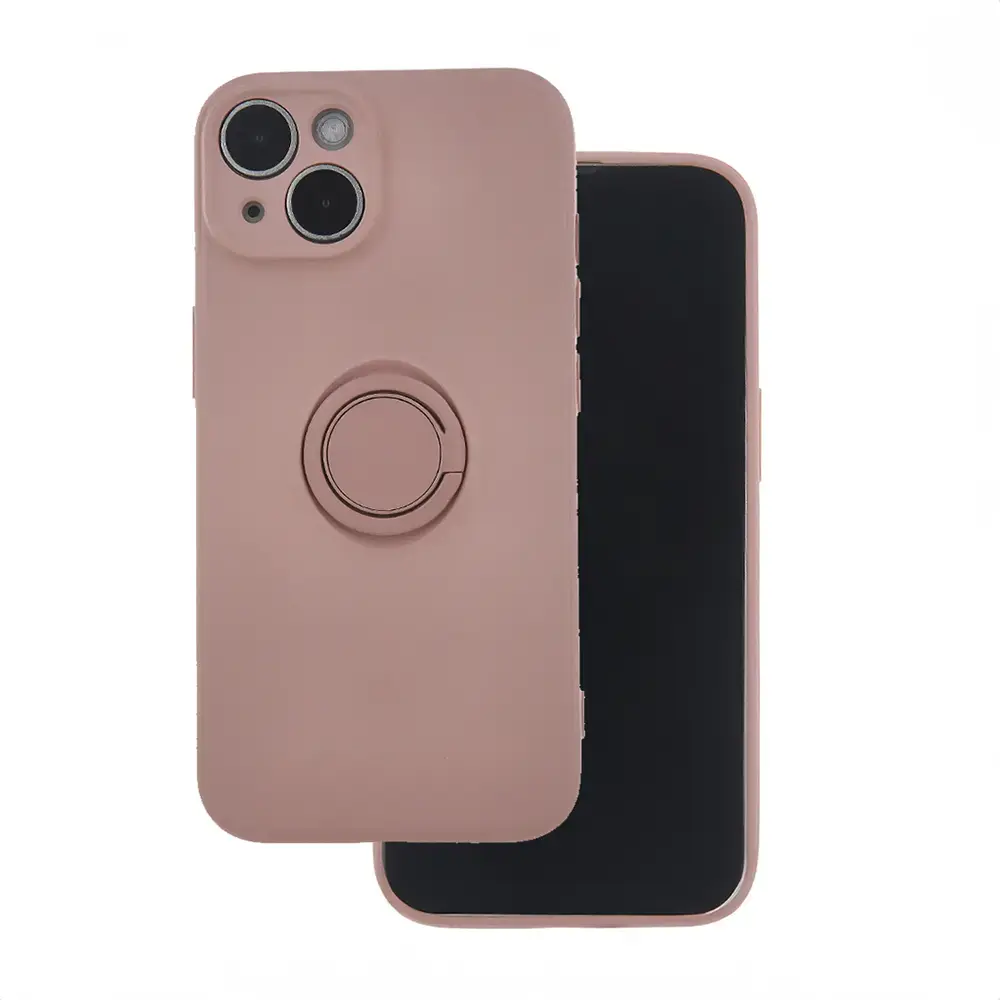 Finger Grip maciņš ar statīvu telefonam iPhone 15 Pro rozā
