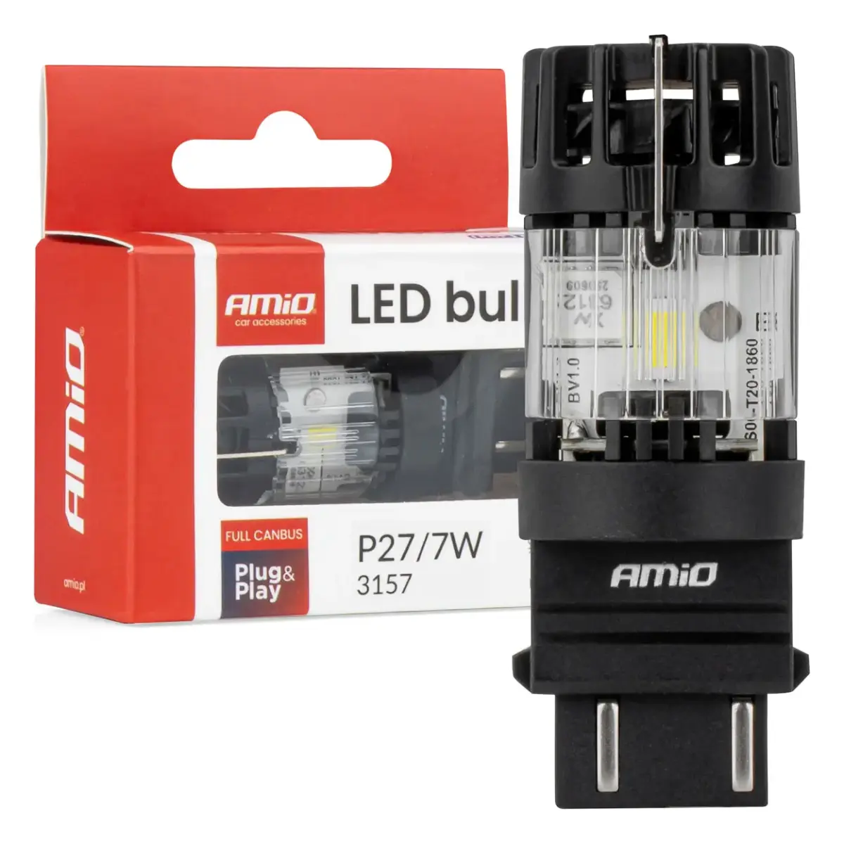LED bulb LumiTec 3157 P27/7W 12V FULL CANBUS white 1 pc AMIO-04691
