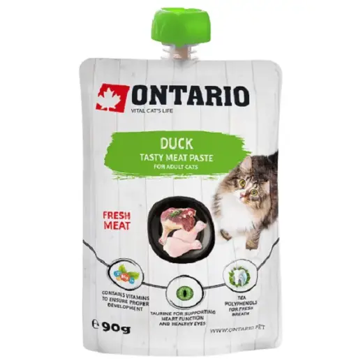 Gardums kaķiem – Ontario Duck Fresh Meat Paste, 90 g.
