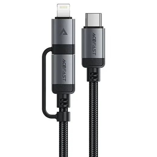 Acefast C20-01 USB-C - USB-C| Lightning cable 60W|30W 480Mb|s 3A 1.2m - black