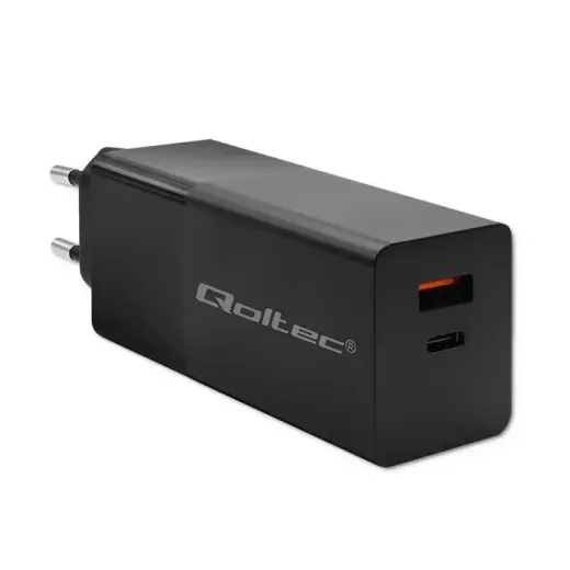 Qoltec GaN Power PRO reisilaadija | 100W | GaN | USB-C, USB-A