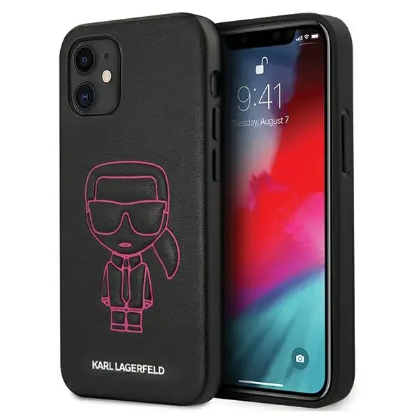 Karl Lagerfeld Ikonik Outline kõva ümbris iPhone 12 Mini jaoks, roosa