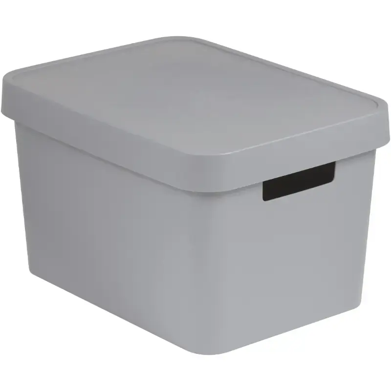 Kaste ar vāku Infinity Recycled 17L 36x27x22cm pelēka