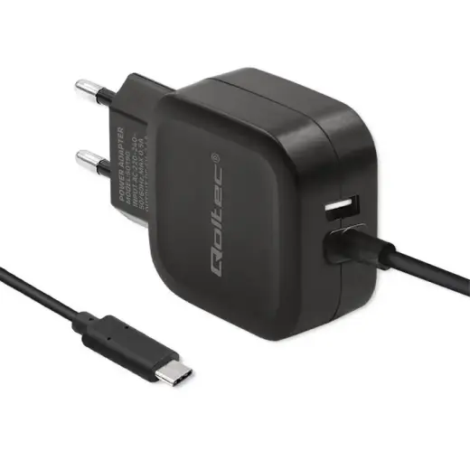 Qoltec Charger travel charger | 17W | USB-A, USB-C