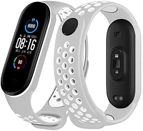 Fusion dots band for Xiaomi Mi Band 5 | Mi Band 6  grey - white
