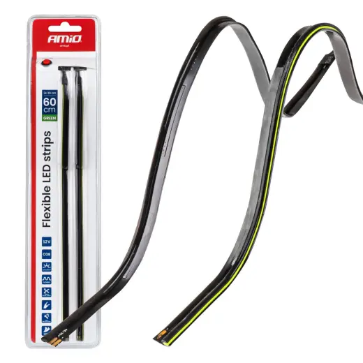 Flexible LED COB side strips green 2x30cm 12V AMIO-04577