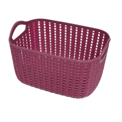 Plastic basket tall 24x16x13cm Ruuby, dark red
