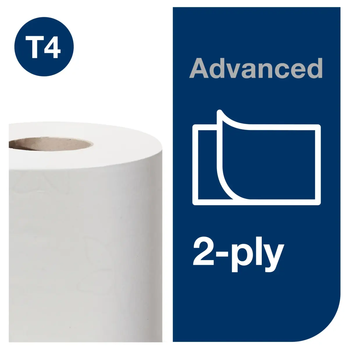 Tualetes papīrs TORK Advanced T4, 2 sl., 496 lapiņas rullī, 9.9 cm x 69.4 m, baltā krāsā, 4 gab./iepak.
