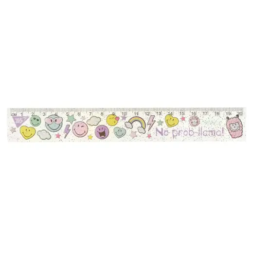 Lineāls YES 20 cm Smiley World Fashion.