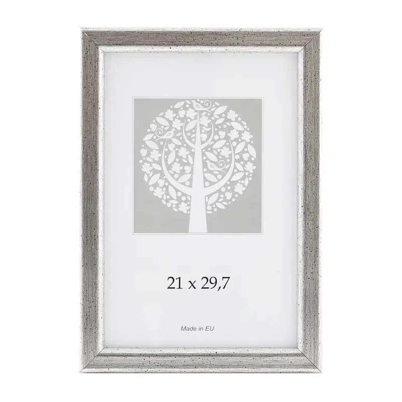 Foto rāmis, plastmasas, A4, 21x29,7 cm, vintage sudraba krāsā