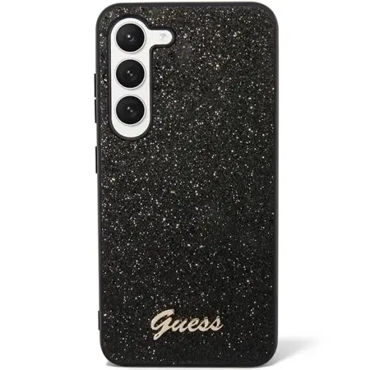 Guess GUHCS23MHGGSHK S23+ S916  czarny|black hard case Glitter Script