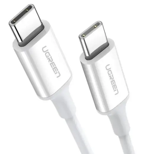 UGREEN US264 datu pārraides un uzlādes vads | USB-C uz USB-C | 60W | 2m | balts
