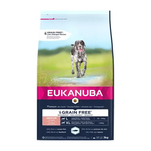 Сухой корм для собак - Eukanuba Senior Large Grain Free океаническая рыба, 3 кг