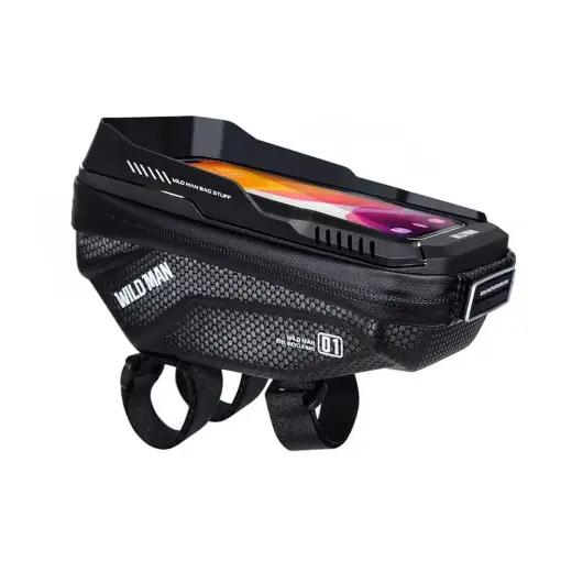 WILDMAN traveling bag for bike handlebars with zipper 1L (4 "- 7") XT1 black